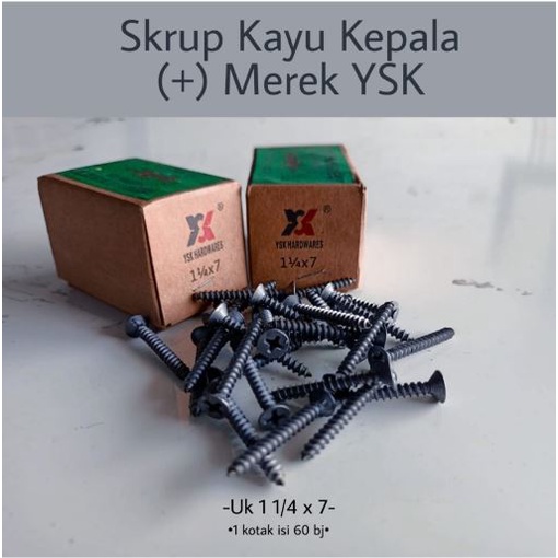 Skrup kayu kepala plus 1 1/4 in / sekrup kayu / skrup galvanis 1.25 x 7 in / skrup kayu 32mm / skrup kayu + / skrup kayu termurah / skrup kayu ekonomis