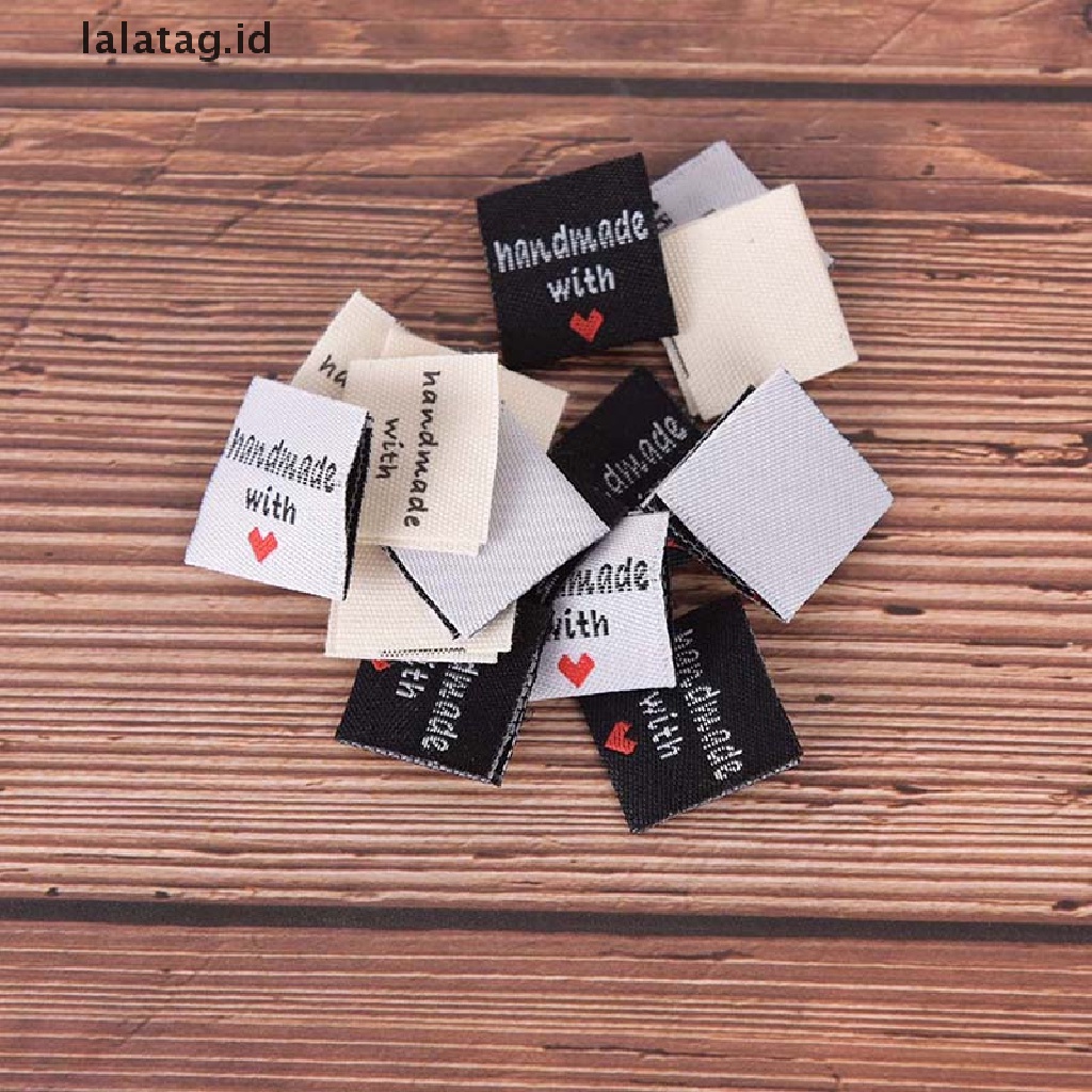 [lalatag] 50pcs Label Tag Handmade Membuat Kain Jahit Kerajinan Tangan Untuk Dekorasi Baju DIY [ID]