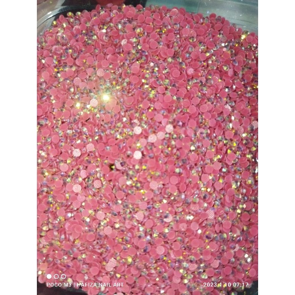 PROMOO RINGSTONE  2 MM PINK KILAU RAINBOW ISI KURLEB 1000 PCS