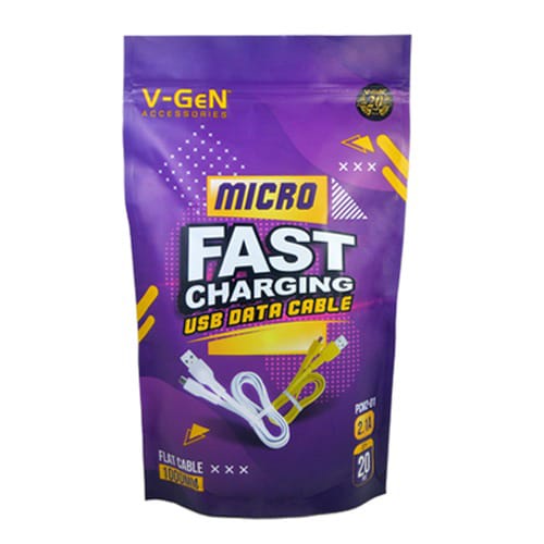 KABEL V-GEN GEPENG (PCM2-01) USB MICRO FAST CHARGING 2.1A 1M @HARGA 1 PACK (ISI 20 PCS ) CABLE