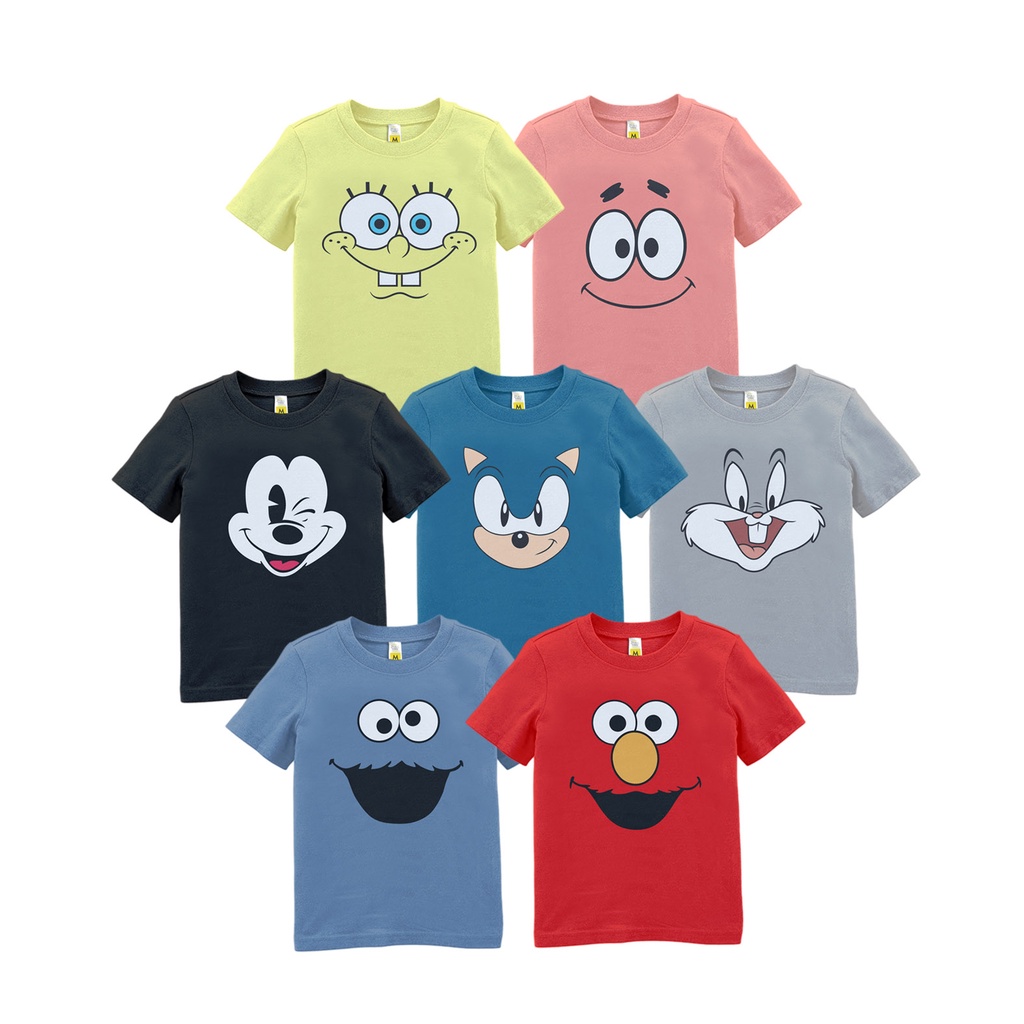 KAOS ANAK CHARACTER FACE SERIES 1 - 10 T