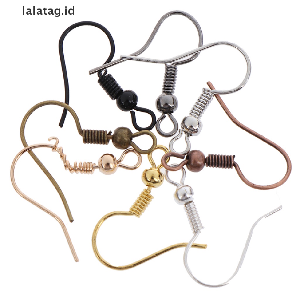 [lalatag] 100pcs Temuan Anting Anting Anting Jepit Kait Fitg DIY Membuat Perhiasan Hook [ID]