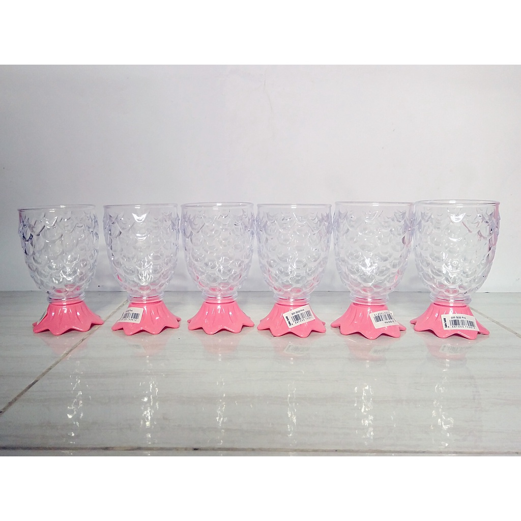 6 Gelas ikan golden sunkist hijau / PINK GMI 5032