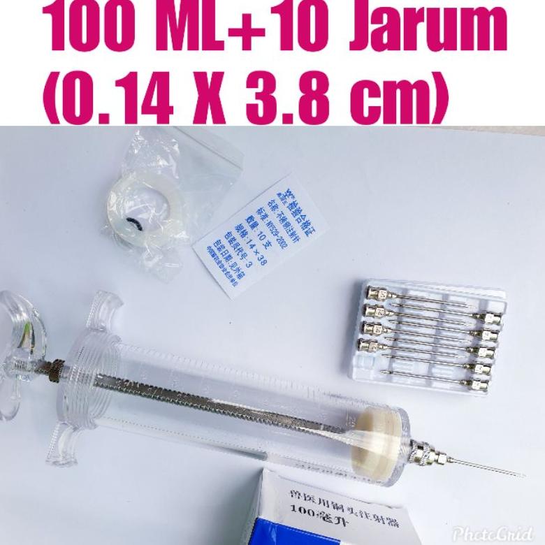 suntikan mika 100ml spuit alat suntikan hewan kerbau lembu pedet ayam broiler petelur anjing kucing 