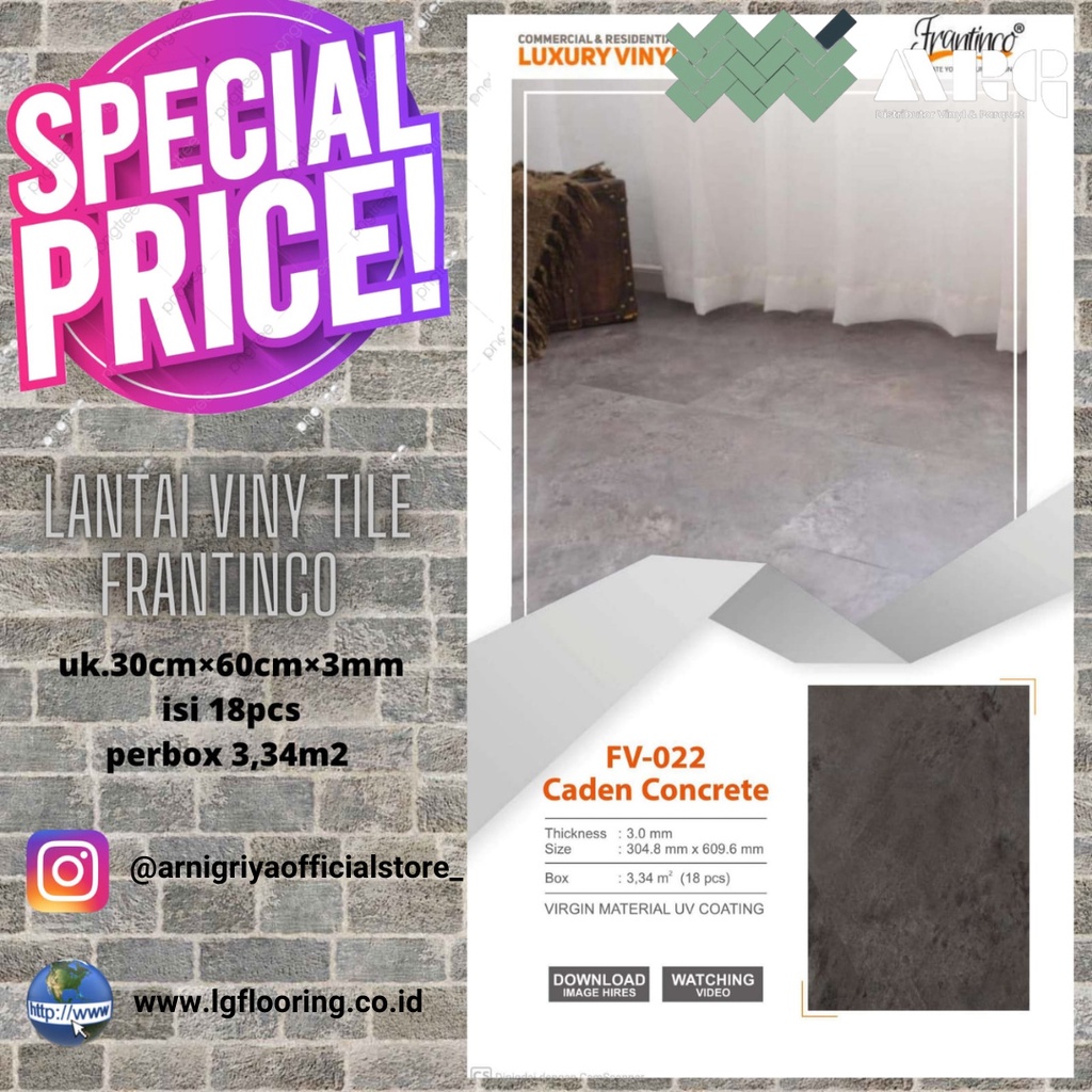 FRANTINCO PROMO Motif Batu Alam dan Motif Granit Stok Terbatas