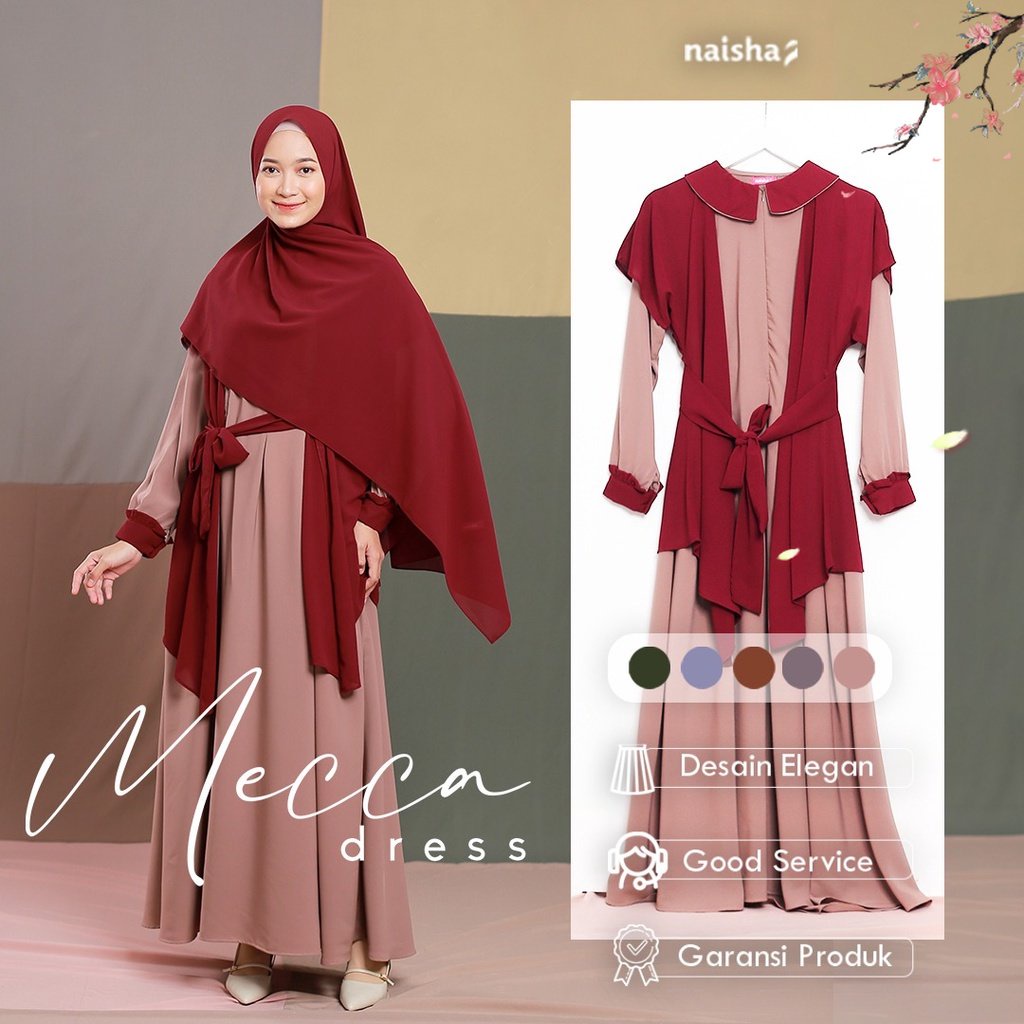 Naisha Official / Mecca Dress / Mecca Family Set / Gamis Couple / Gamis Mecca / Sarimbit Keluarga