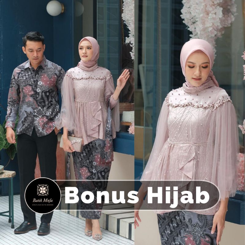 Set kebaya couple VANILA Rose pink Kebaya terbaru kebaya wisuda kekinian kebaya modern kebaya lamaran tunangan
