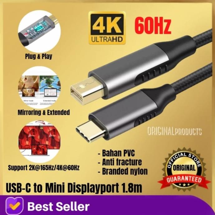 USB C to mini DP 1.8m cable 4K 60hz type C displayport Macbook New Mac
