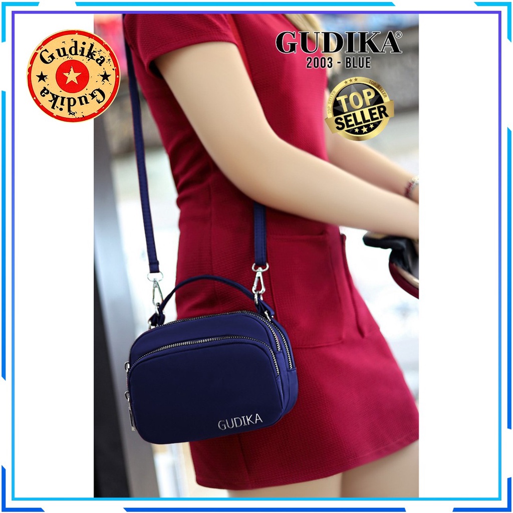 PROMO GUDIKA 2003 - Tas Selempang Wanita Kekinian Import Original Terbaru  Bahan Nilon Waterproof Anti Air Sling Bag Premium Korea bisa muat banyak barang banyak slot kocek terlaris - tas wanita - tas cewek - tas kerja -- gudika bag - tas gudika