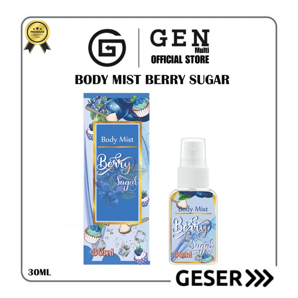 GEN - Parfum Body Mist Berry Sugar 30ml Premium / Body Mist Berry Sugar 30ml Unisex / Parfum Berry Sugar Wangi Tahan Lama