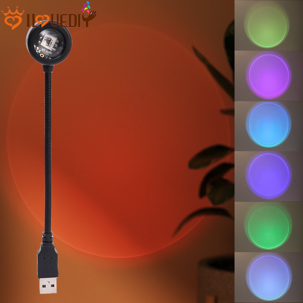 Usb Charging Mild Lampu Malam Suasana Romantis Decor Light Portable Properti Fotografi360° Lampu Proyeksi Sunset Dapat Berputar Untuk Kamar Tidur Cafe Pesta Camping