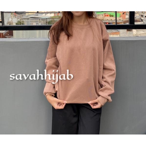 SWEATER BASIC POLOS BAHAN TEBAL / SIZE M - XXL / UNISEX (PRIA DAN WANITA) gramasi 260-270