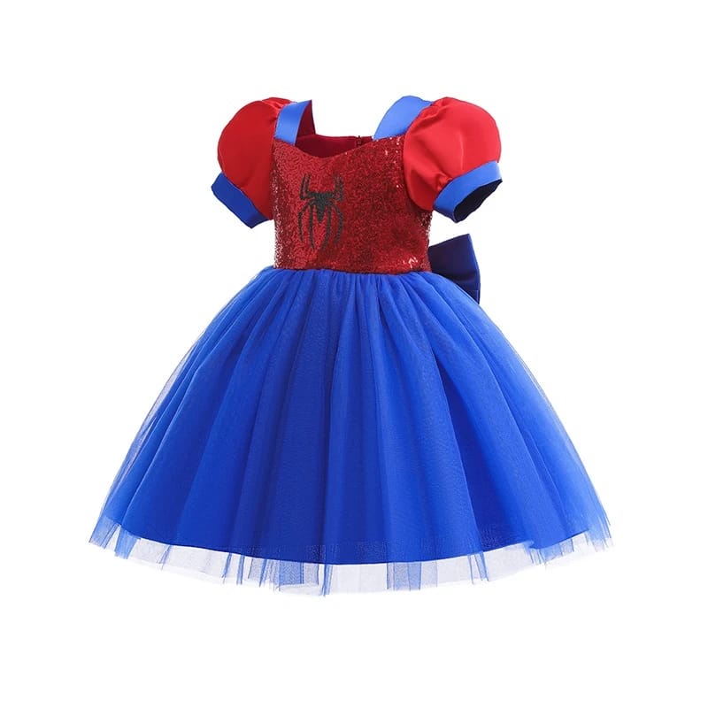 BAJUKIDDIE SPIDERGIRL DRESS KOSTUM COSPLAY ANAK CEWEK SUPERHERO IMPORT DRES ULANG TAHUN