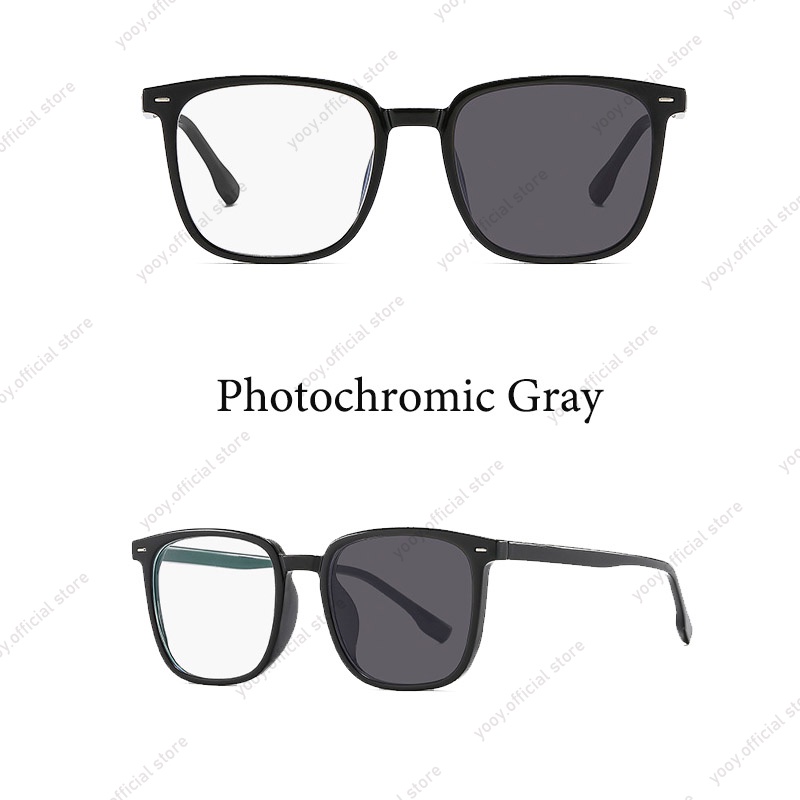 Kacamata Photochromic Anti Radiasi Square Frame Komputer UV400 Wanita Pria