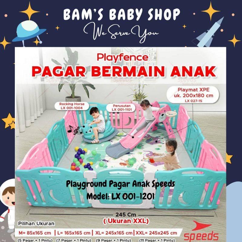 VINO'S [FREE BUBBLEWRAP]  TERMURAH PAGAR ANAK BAYI SPEEDS LX 001-1201 PAGAR SET PLAYGROUND PAGAR MAI