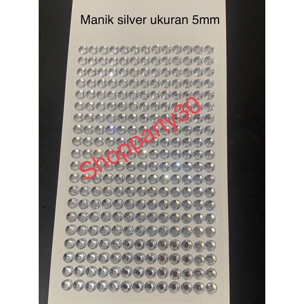 

sticker manik silver 5mm