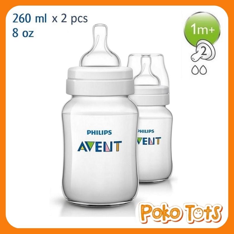 Philips Avent Classic Feeding Bottle 260ml Twin Pack Isi 2 Pcs Botol Susu