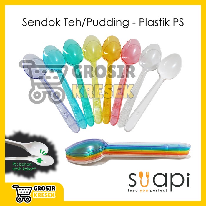 Jual A79 Sendok Teh Pudding Ps Suapi 100pcs Putih Bening Warna Food Grade Shopee Indonesia 3633