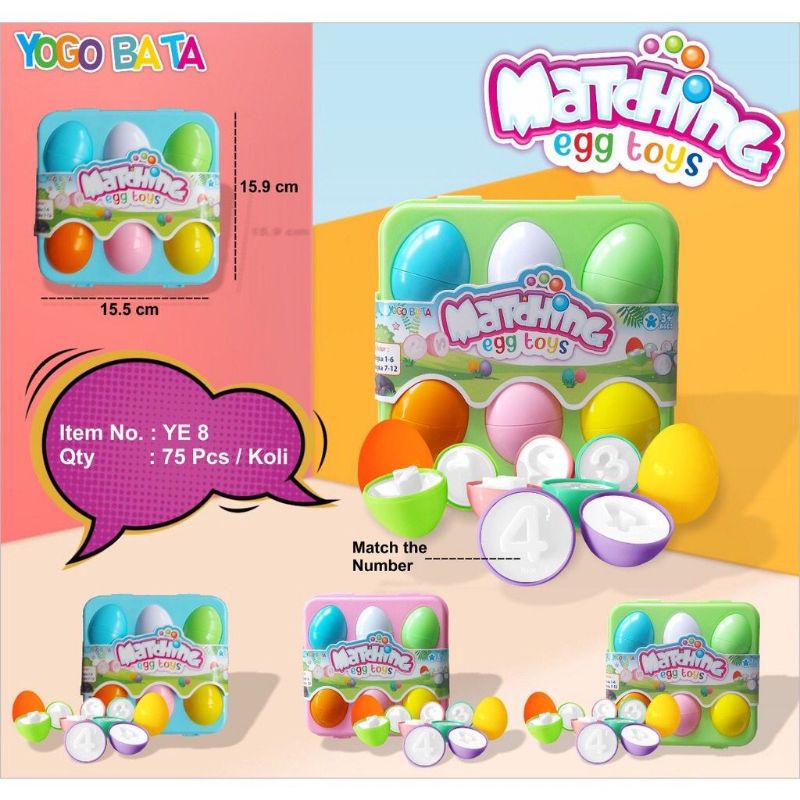 Mainan Telor Angka Matching Eggs Number/ Mainan Puzzle Edukasi Anak Surprise Telur Bentuk Angka/ Mainan Telor Edukasi Matching Eggs