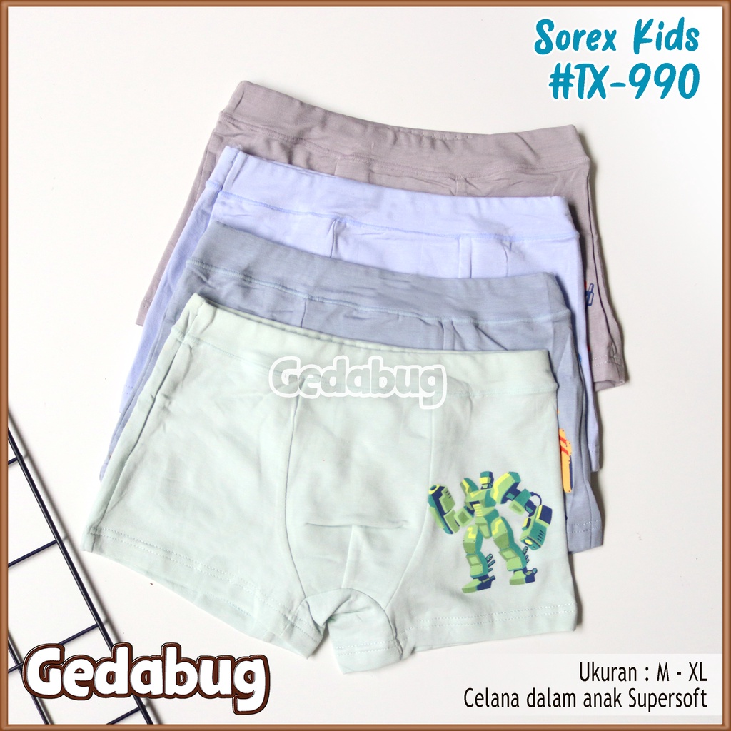 CD Boxer Sorex Kids TX-990 Robot | Celana dalam anak motif keren | Gedabug