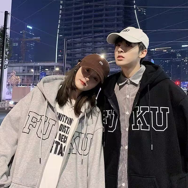 Zip Hoodie Jacket Oversize Unisex (6XL 5XL 4XL 3XL 2XL XL L M S ) Jumper Resleting FUKU Jumbo Bigsize Harajuku Urban Korean Style Black Dark Grey Abu abu