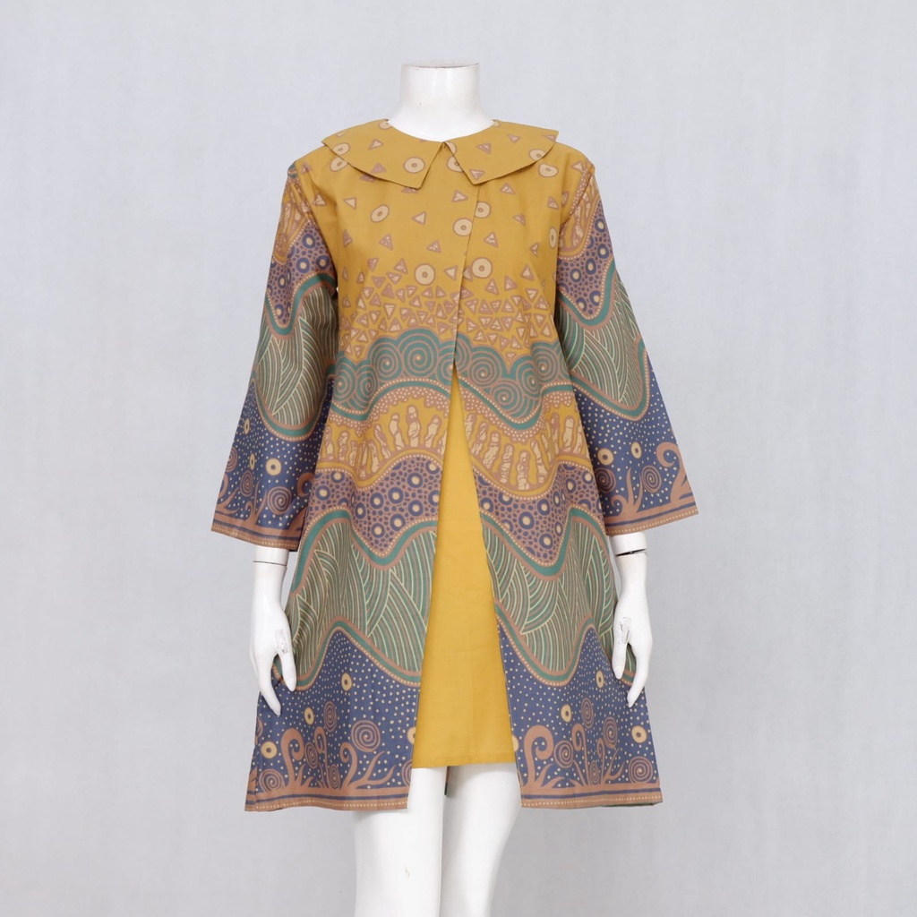 TUNIK DEBYAH AYU S-XXXL | TUNIK BATIK SOLO | DRESS OUTFIT KONDANGAN | BATIK BAJU KERJA WANITA - LANGITJUA COLLECTION SOLO