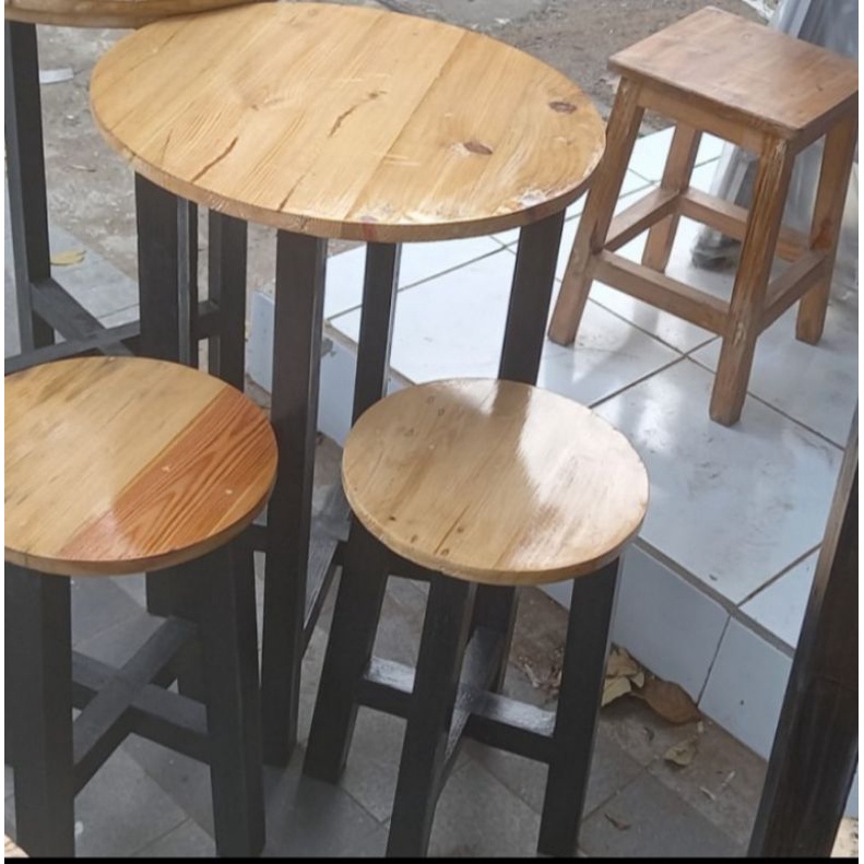1 Set Meja dan Kursi Warkop | Meja Kursi Bundar | Meja Kursi 1 Set Warung | Kursi Meja Bulat | 1 Set
