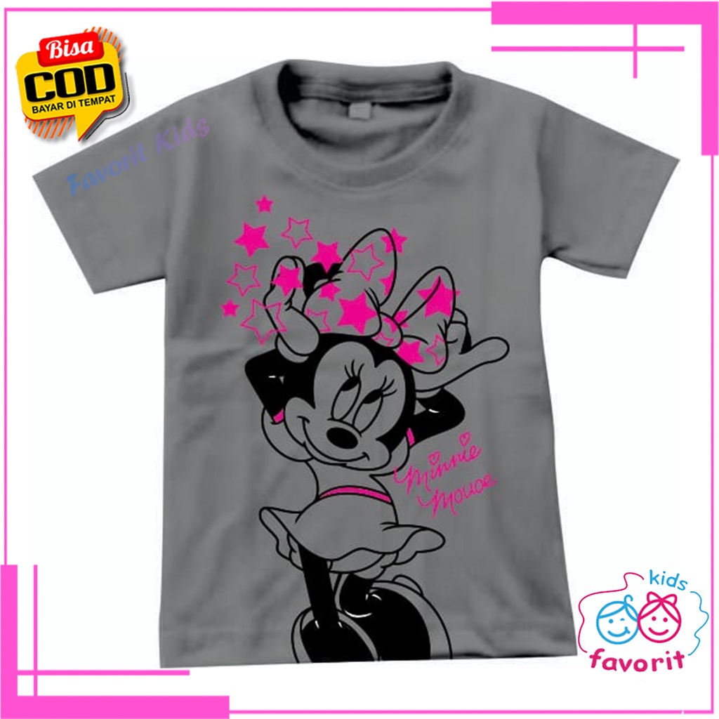 Favorit kids Baju kaos cartoon anak perempuan lengan pendek || T-shirt anak perempuan motif kartun