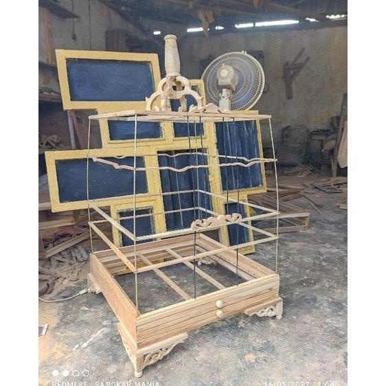 sangkar cungkok bahan full jati ambrukan ORI
