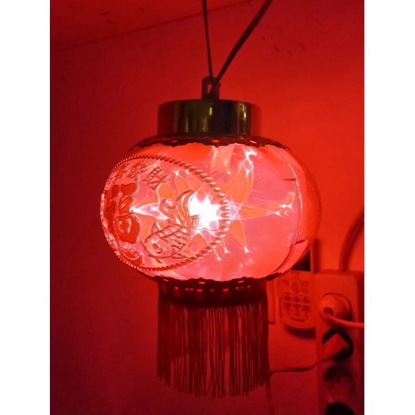 Lampion Imlek Fu Putar / Lampion 1000 Bintang / Tenlong Imlek Fu / Lampion Imlek LED