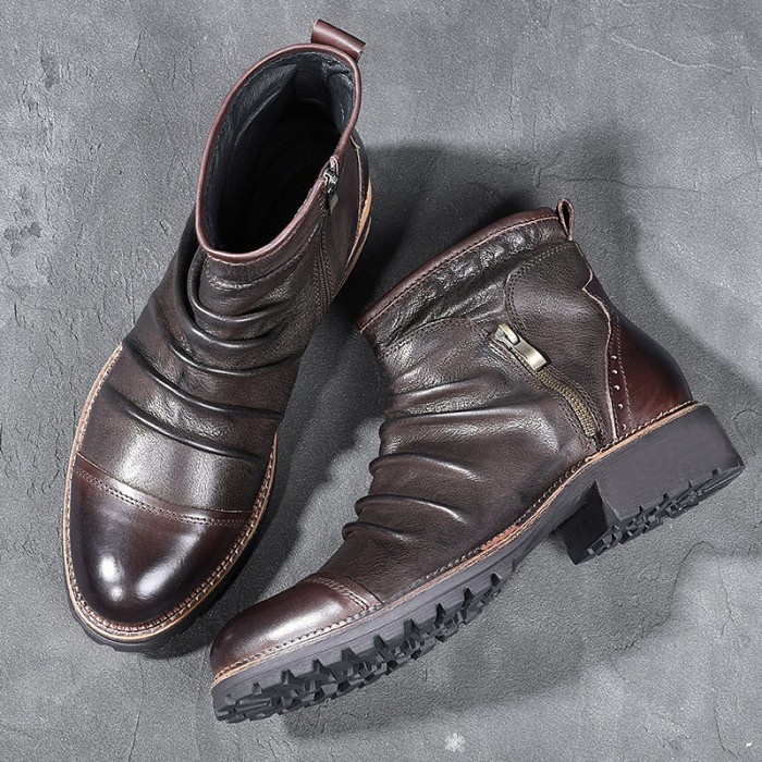 

Ger Ukuran Besar Musim Dingin Pria Asli Kulit Sapi Sepatu Elsea Vintage
