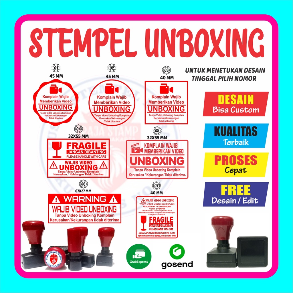 

Stempel Custom STEMPEL PACKING, STEMPEL UNBOXING, STEMPEL FRAGILE BERKUALITAS TINGGI