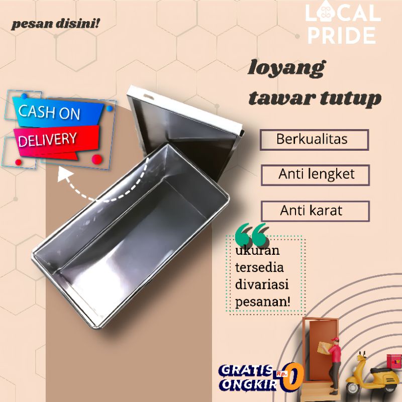 cetakan roti tawar / loyang roti tawar tutup / loyang roti tawar anti lengket / loyang roti tawar ba