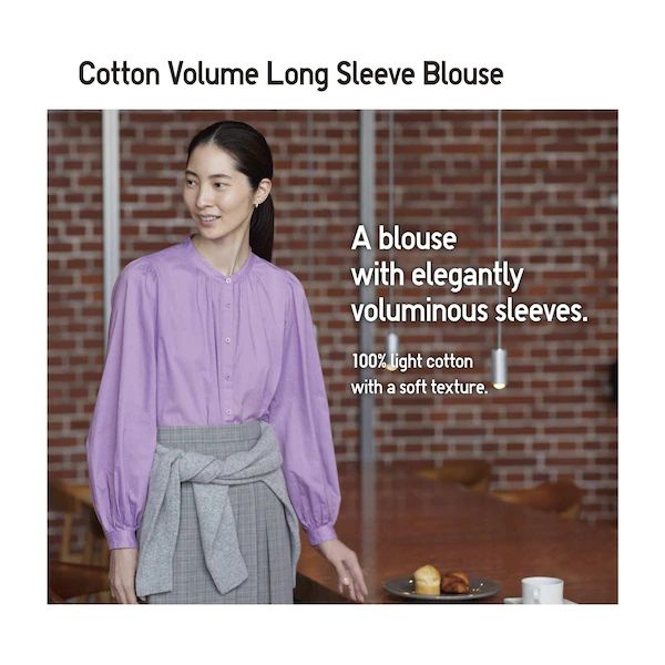 Uniqlo Cotton Volume Longsleeve Blouse