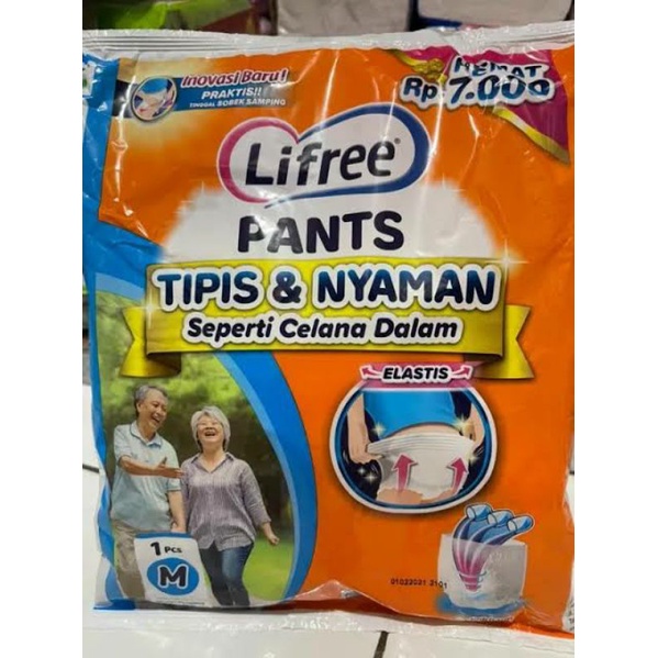 Lifree Popok Dewasa Tipe Celana 1 pcs  kemasan Renceng (M/ L/ XL/ XXL)