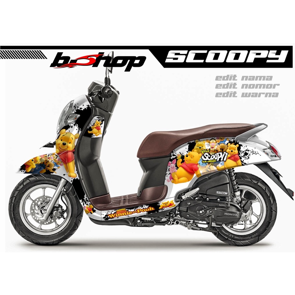 stiker dekal scoopy motif motif winidepooh stiker anime lucu berkualitas