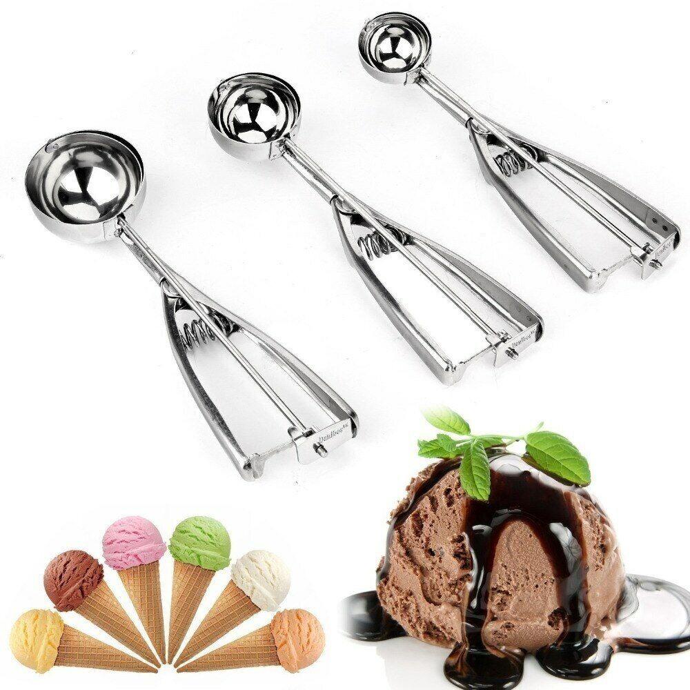 Solighter Sendok Es Krim Aksesoris Dapur Baru Ice Cream Ball Spring Handle