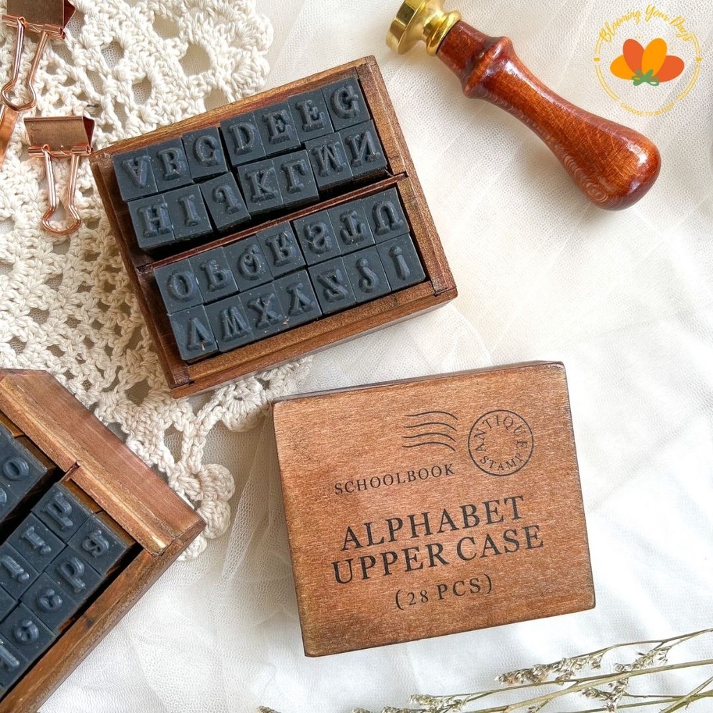 

RK Bloomingyourdays Stempel huruf alfabet alphabet stamp set journal bujo DIY cetakan cap stationery