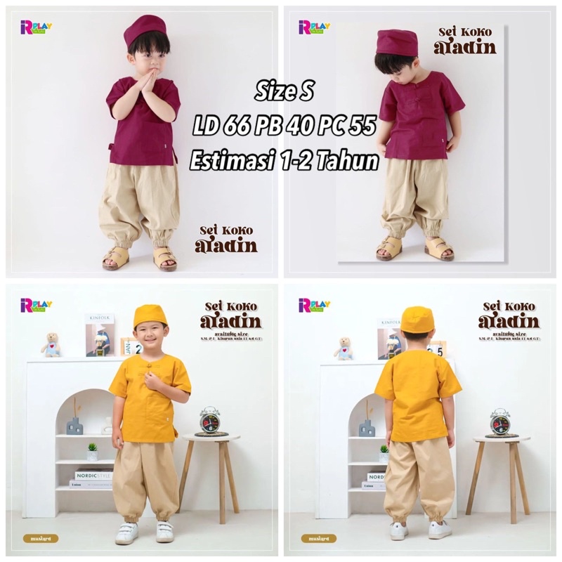 Ready Setelan Koko Aladin Estimasi 1-4tahun by Irplay Kids
