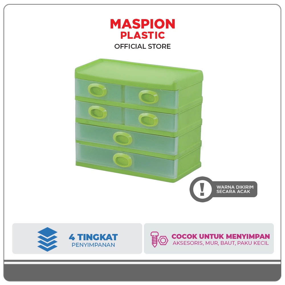 

Maspion Laci Mini Container Plastik - Beauty Box S4L2 (4 Susun)