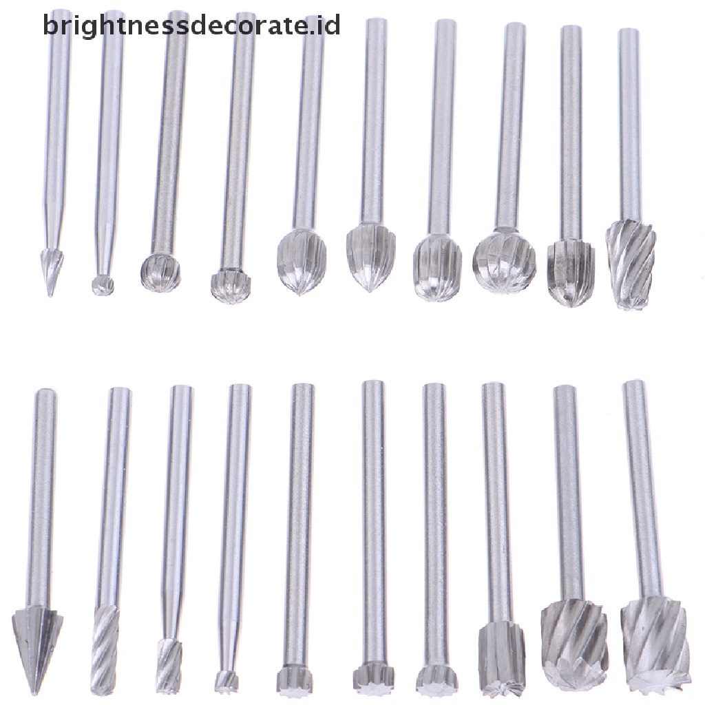 [Birth] 20pcs Tungsten Carbide Rotary Point Burr Die Grinder Shank Set 3 * 40mm [ID]