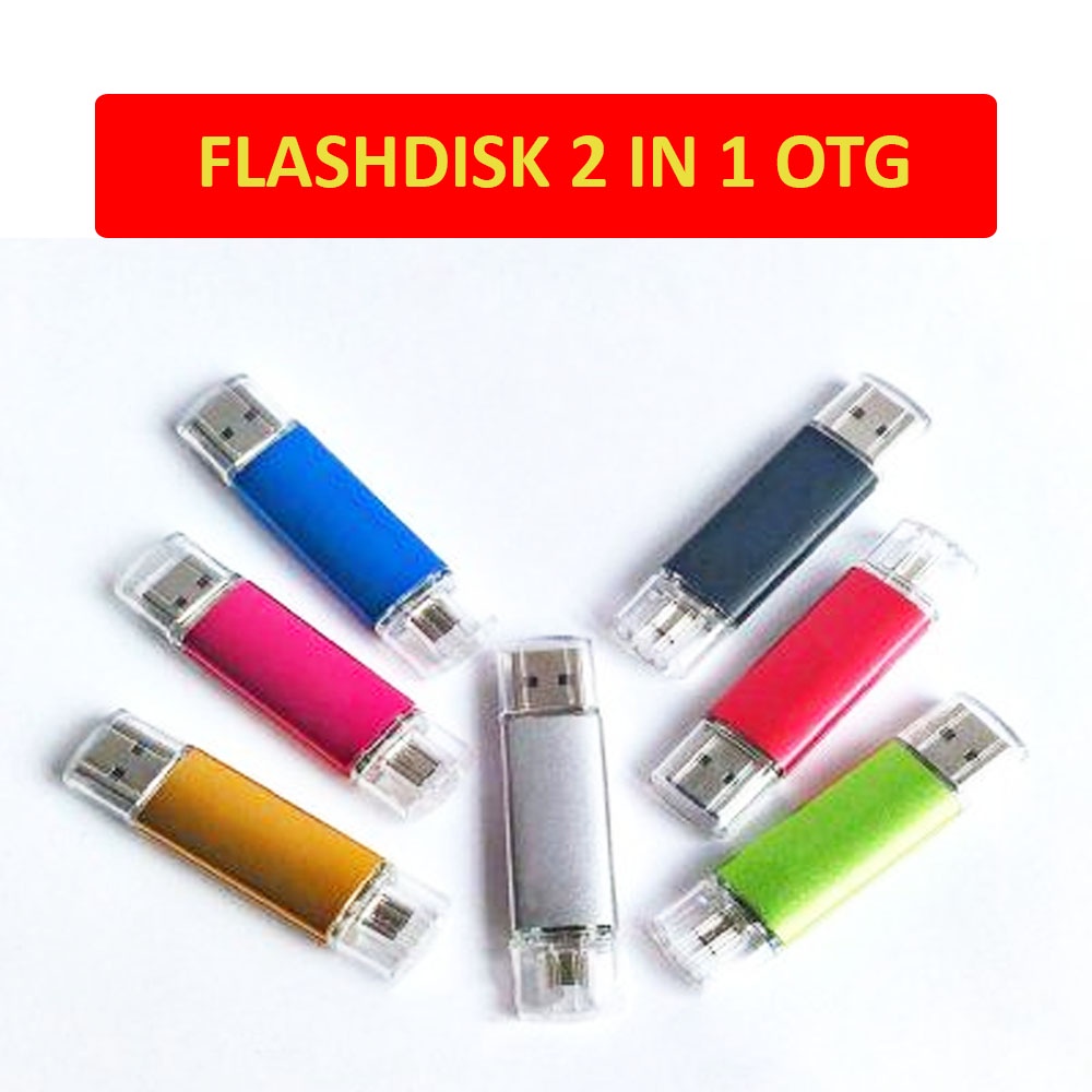 Flashdisk 2 in 1 Dua Sisi 4 GB / 8GB / 16 GB / 32 GB Flash Drive OTG Penyimpan Data Dual USB