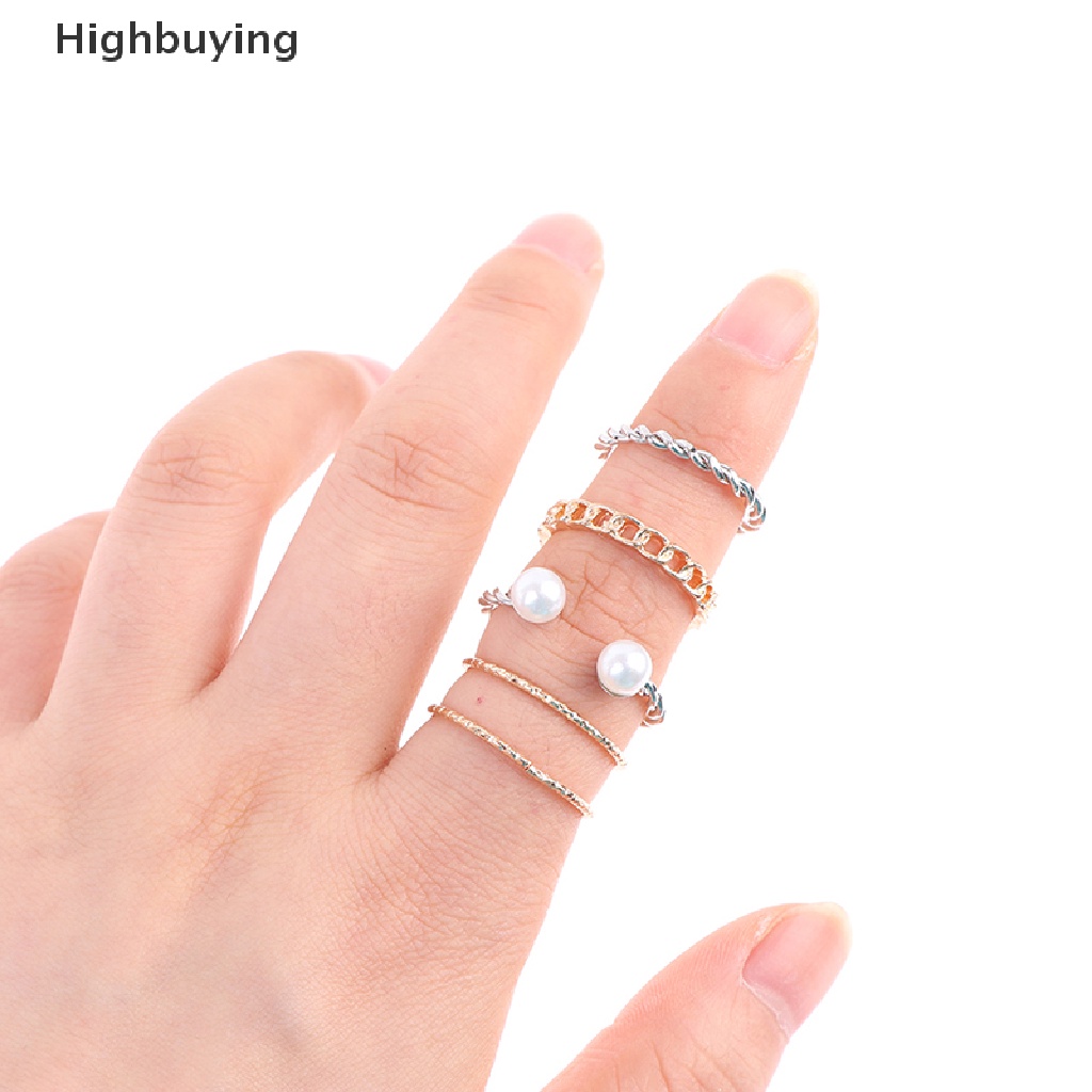 Hbid 10Pcs/set Cincin Kepribadian Fashion Wanita Hadiah Perhiasan Glory