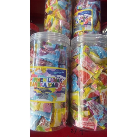 

Permen Jelly rasa Aneka Buah Enak 1 Toples isi 120pcs