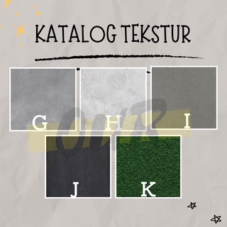 STIKER TEKSTUR MOTIF TEKSTUR MATERIAL PADA MINIATUR MAKET, SKALA 1:50 UKURAN A4 [Our_projects]