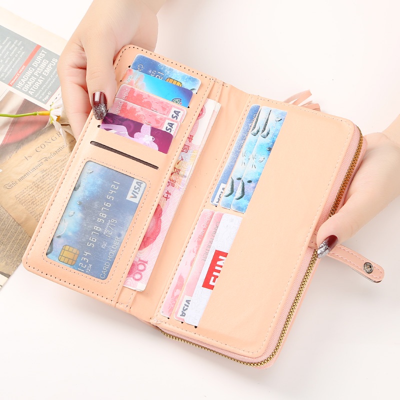 Dompet Panjang Resleting Wanita Kasual Korean Style Zipper Wallet Dompet Clutch Fashion Wanita Azgalery D86