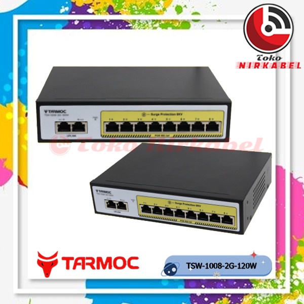 Produk Terbaru Tarmoc Tsw-1008-2G-120W, 8 Port Gigabit Poe 802.3Af/At Poe Switch 120W