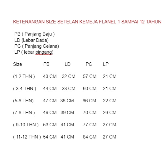 Setelan Kemeja flanel anak laki-laki usia 1 sampai 12 tahun//kemeja flanel//kemeja kotak-kotak//setelan baju laki-laki