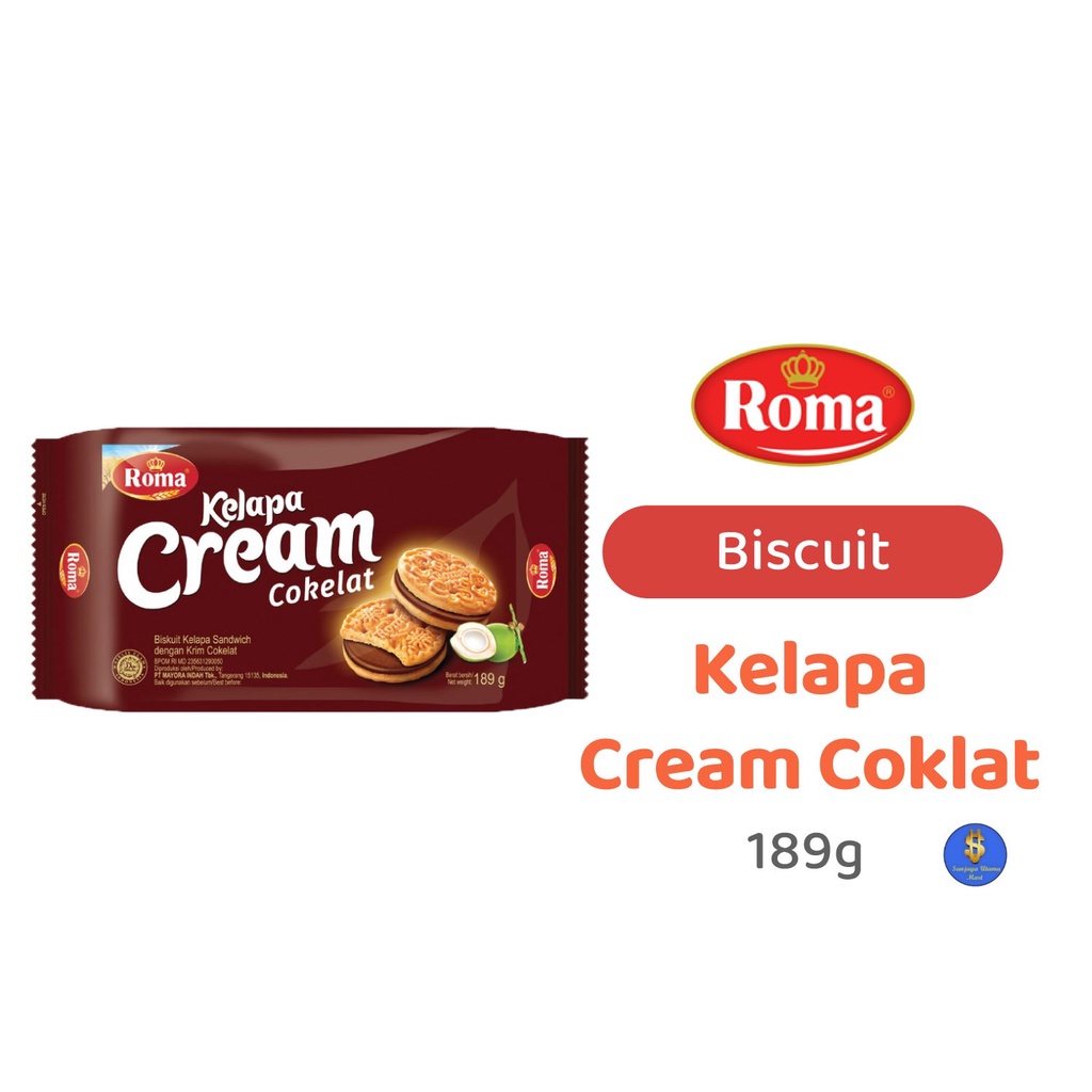 

Biskuit Roma Kelapa Cream Cokelat 189gr-Roma Biscuit Cream Chocolate