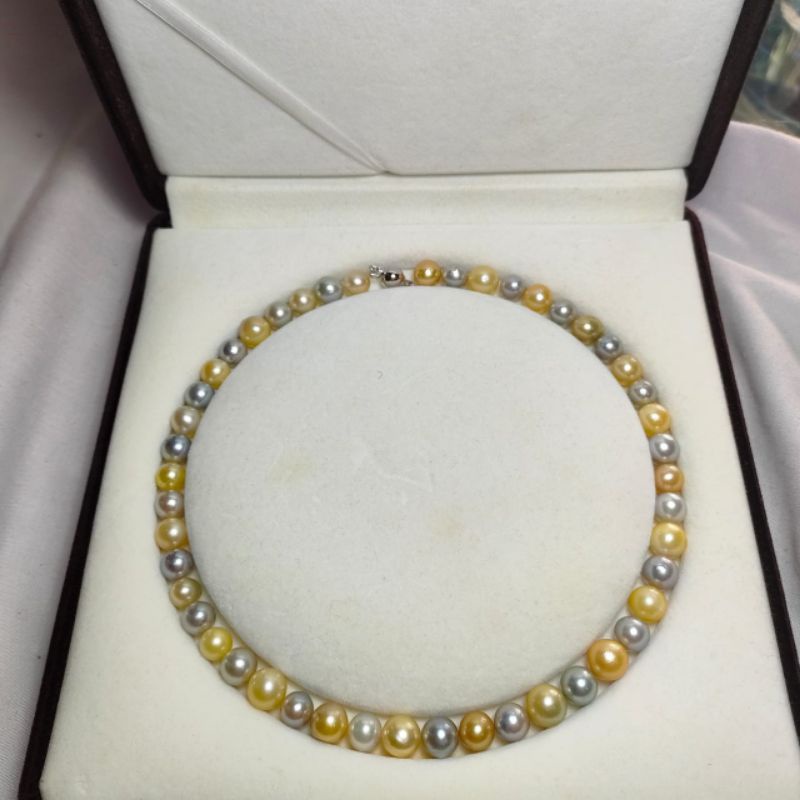 kalung mutiara | kalung mutiara laut blue ice | kalung mutiara laut warna mix | kalung mutiara canti